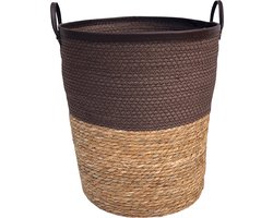 Lavandoux - Wasmand - Zeegras - Naturel en Bruin - M: Ø40 x H45 cm