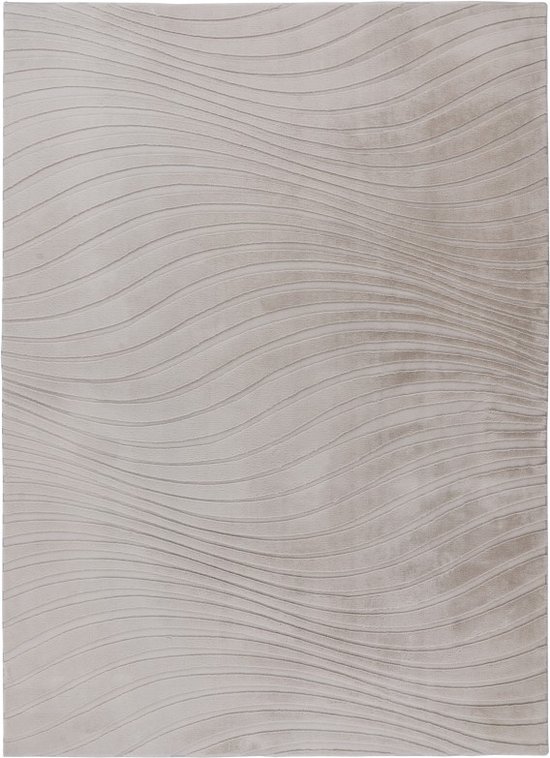 Japandi Vloerkleed | Tapijt | Comfort | Golven | Licht | Taupe | 160x230 cm