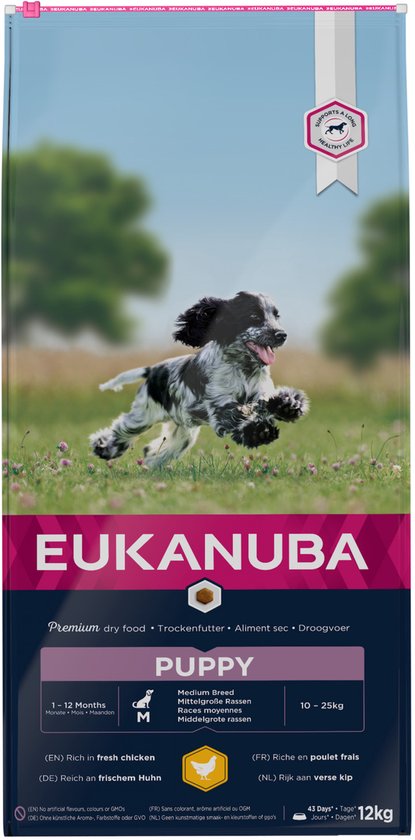 Eukanuba Growing Puppy Medium Breed Kip - Hondenvoer - 12 kg