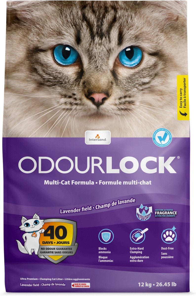 12kg ODOURLOCK Kattenbakvulling Lavendel
