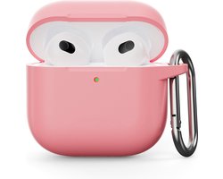 Coverup Hoesje - Geschikt voor AirPods 4 Hoesje - Coverup Siliconen AirPods Case met Sleutelhanger - Roze