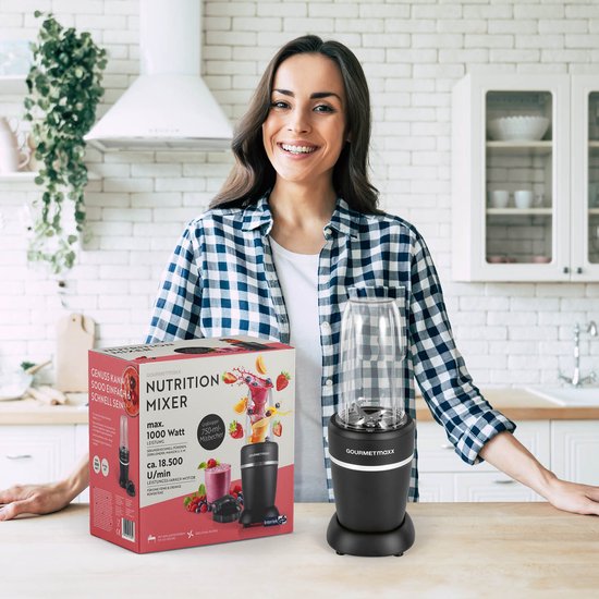 GOURMETmaxx Voedingsmixer 4 st. - pureren, hakken, malen - met deksel om mee te nemen van GOURMETmaxx — afbeelding 4
