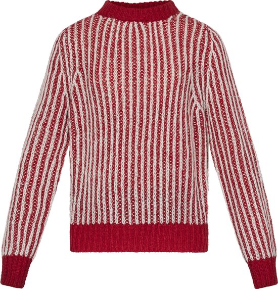 SISTERS POINT Libar-pu - Pull femme - Rubis/Crème - Taille L