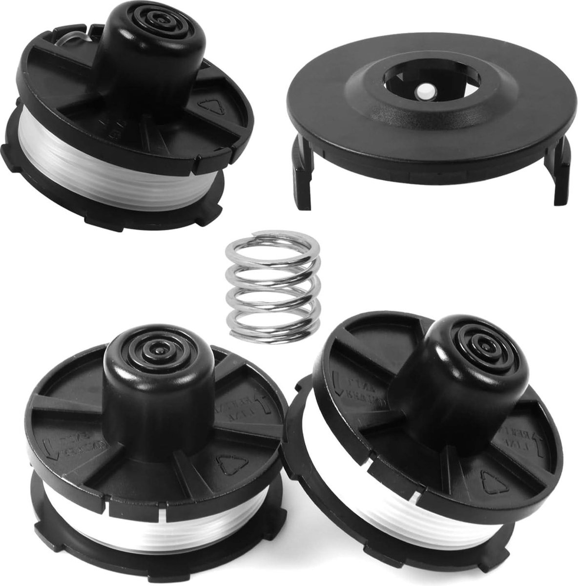 3 stuks draadspoelen reservespoel voor accu trimmer grasttrimmer - vervangende autofeed spoel lijn (83 m-27 ft Ø 16 mm met spoelafdekking)