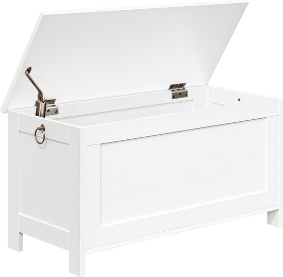 HOMCOM opbergkist, speelgoeddoos, MDF, 2 handvatten, afmetingen 81 x 40 x 46 cm, wit