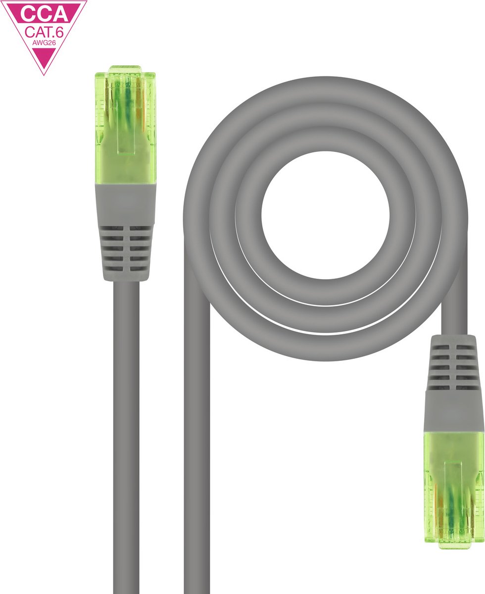 Nanocable 10.20.1415 netwerkkabel Grijs 15 m Cat6 U/UTP (UTP)