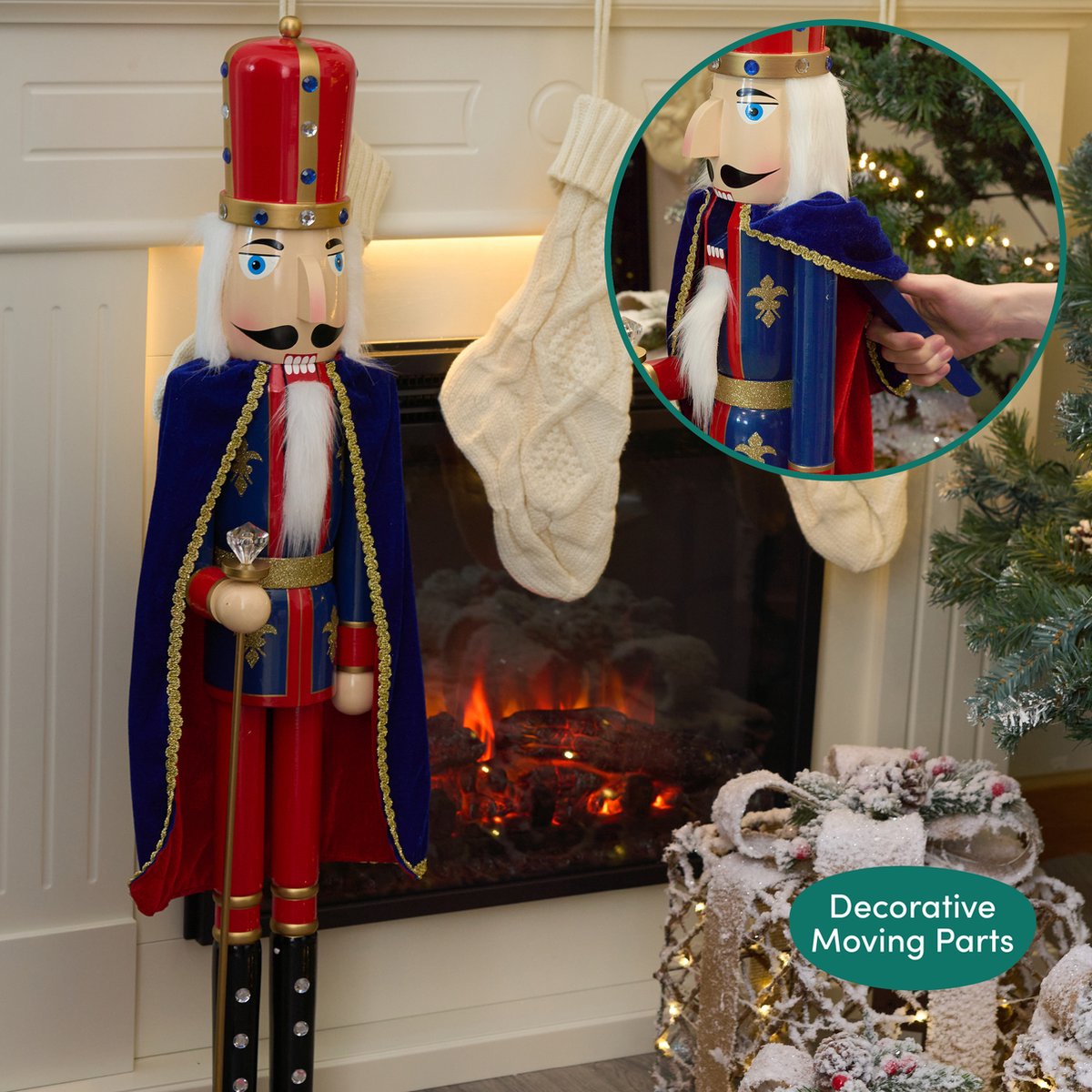De Twiddlers 2 Grote Houten Kerst Notenkraker Soldaat Met Standaard 30cm Traditionele Premium Kwaliteit Voor Feestelijke Versiering