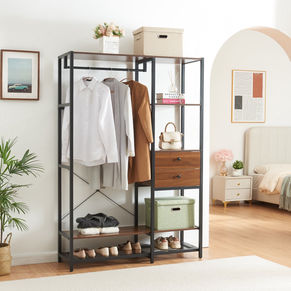 Kledingkast Larem open kast set van 2 totale lengte 204 cm set 4 [en.casa]