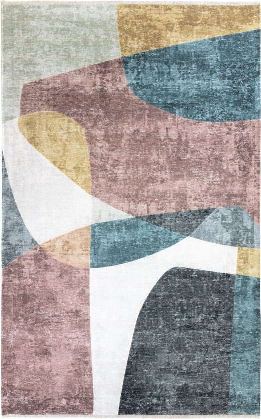 Kilim Trend Tapis Salon - Multi - 80 cm x 145 cm - Tapis Moderne à Poils Ras, Super Doux, Lavable en Machine, Antidérapant