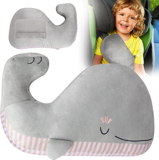 Zacht pluche veiligheidsgordelkussen met neksteun - Autoveiligheidsgordelpads voor kinderen - Jongens en meisjes - Reisaccessoire gordelbeschermer kind
