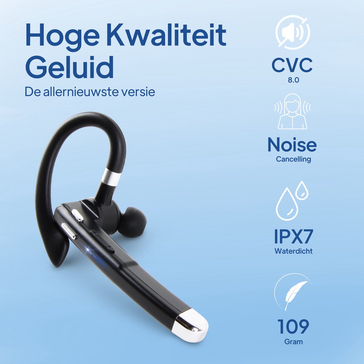 Techard Draadloze Headset Met Microfoon Bluetooth Headset Draadloos Met Noise Canceling Handsfree Bellen Met Bluetooth 5.3 - 2026 Model thumbnail 2