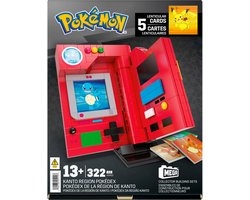 foto van MEGA Pokémon Pokédex van Regio Kanto - 5 Verwisselbare Kaarten van Pikachu, Bulbasaur, Charmander, Squirtle en Eevee