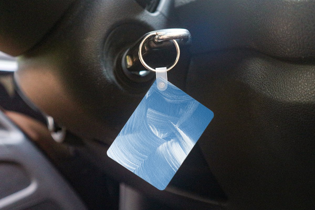 Sleutelhanger - Acrylverf - Blauw - Design - Uitdeelcadeautjes - Plastic