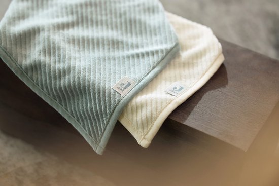 Jollein - Slab Bandana - Katoen - Slabbetjes Baby - 2 Stuks - Velvet Rib Sea Green/Ivory - 2 Stuks van Jollein — afbeelding 4