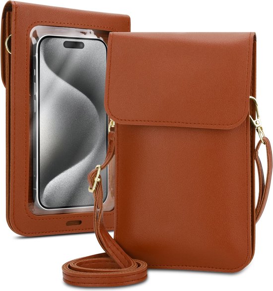 Étui pour téléphone portable compatible avec Apple iPhone 8 Plus, couleur marron, style sac à main pour femme
