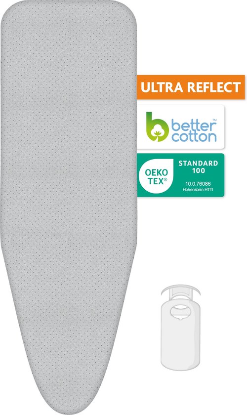LaundrySpecialist Strijkplankhoes met hittereflectie - Sneller strijken - maat S/M voor een breedte van 25 tot 32 cm en een lengte van 105 tot 112 cm