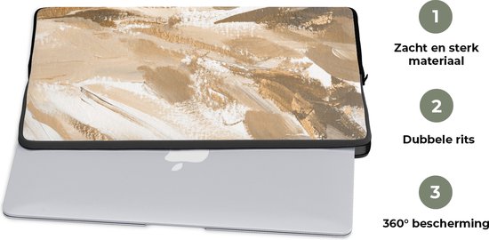 Housse ordinateur 13 pouces - Or - Beige - Abstrait - Housse ordinateur