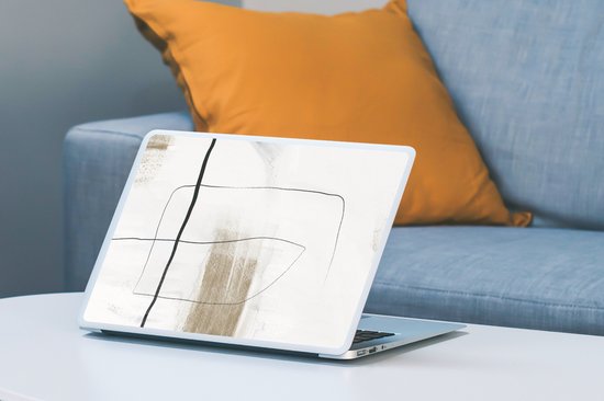 Sticker ordinateur portable - 12,3 pouces - Peinture - Zwart - Wit