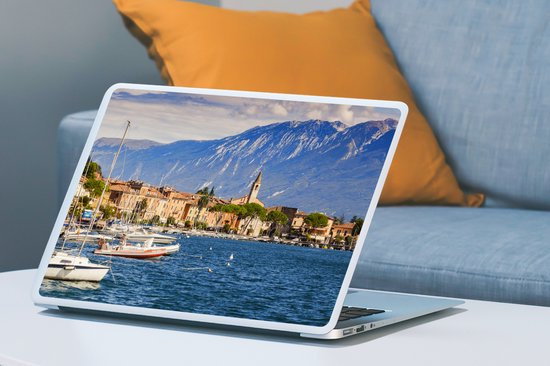 Autocollant pour ordinateur portable - 17,3 pouces - Lac de Garde - Bateaux - Montagnes - 40x30cm - Autocollants pour ordinateur portable - Peau pour ordinateur portable - Couverture