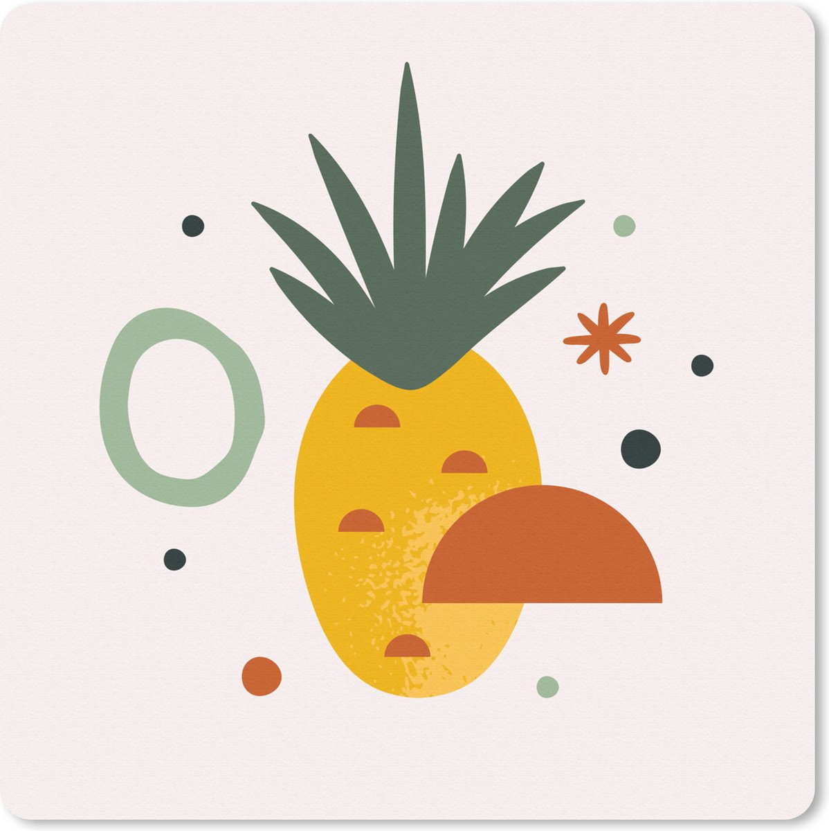 Muismat 30x30 cm - Mousepad Ananas - Abstract - Zomer - Muismatten