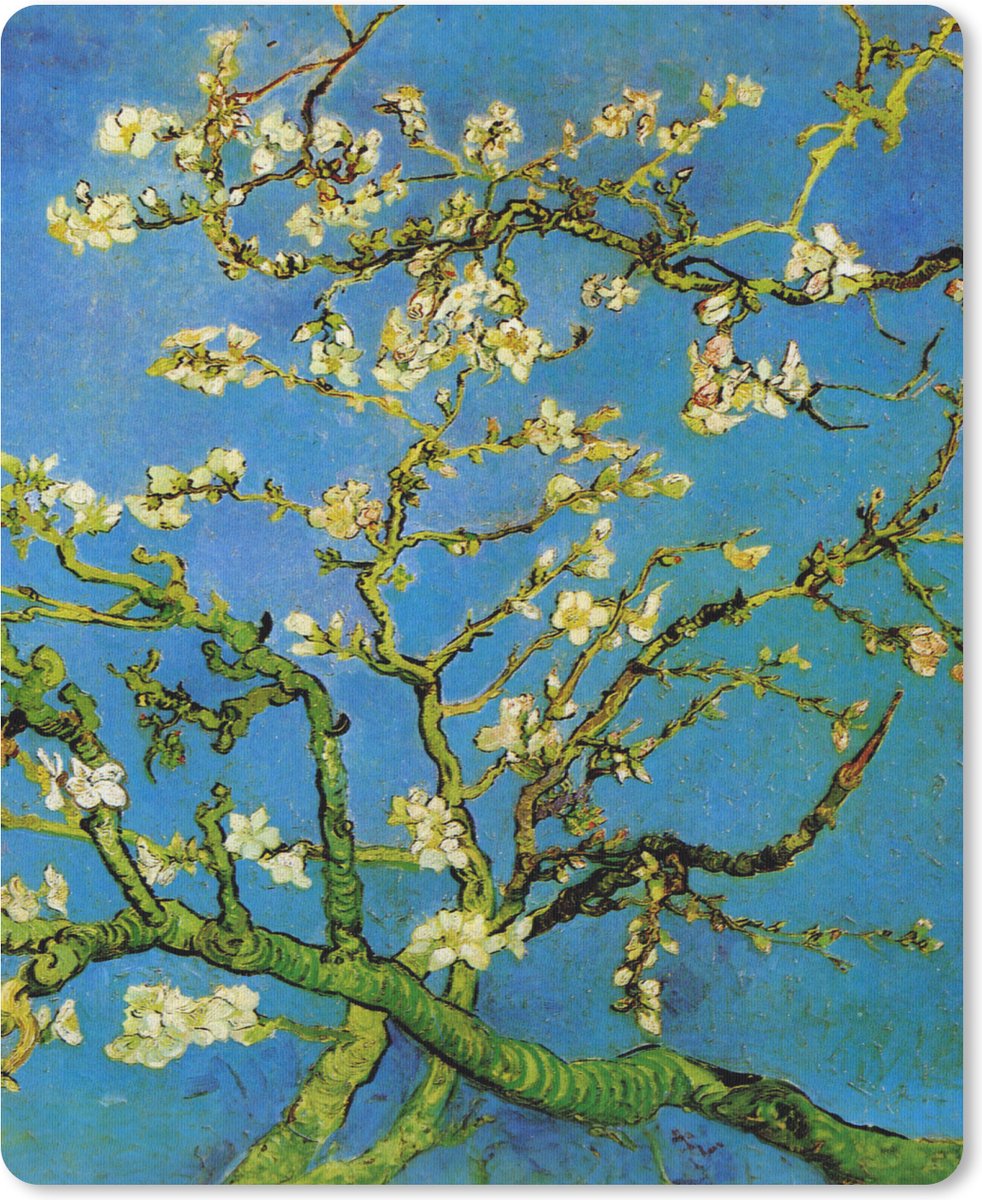 Muismat 19x23 cm - Mousepad Amandelbloesem - Vincent van Gogh - Muismatten