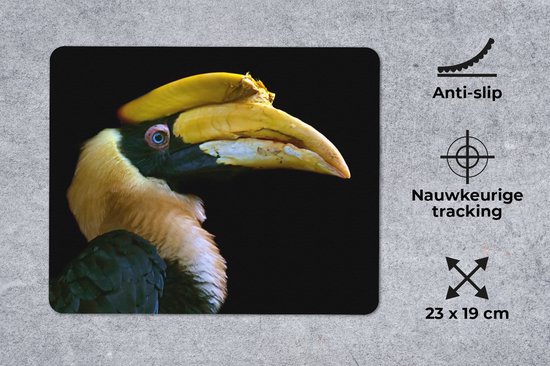 Muismat - Mousepad - Vogel - Snavel - Zwart - 23x19 cm - Muismatten