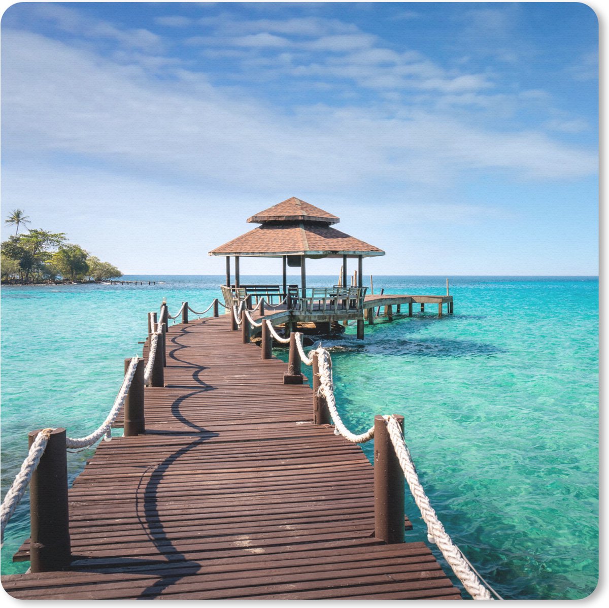Muismat 20x20 cm - Mousepad Zee - Pier - Bar - Muismatten