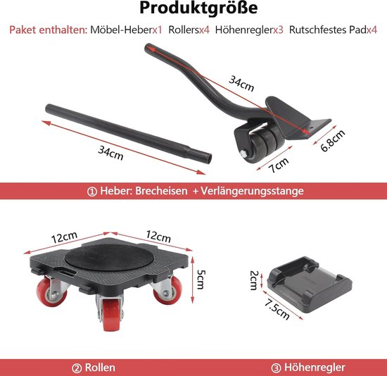 Meubeltransportrollerset