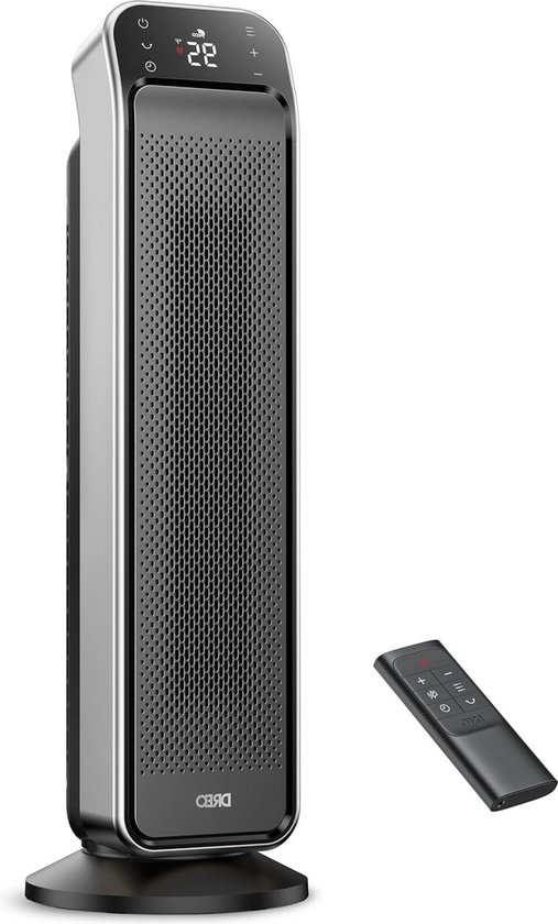 Heater 24" ruimteverwarming - snelle stille verwarming - draagbare elektrische verwarming - afstandsbediening - oververhitting kantelen - oscillerende keramische verwarming - slaapkamer kantoor - binnenshuis.