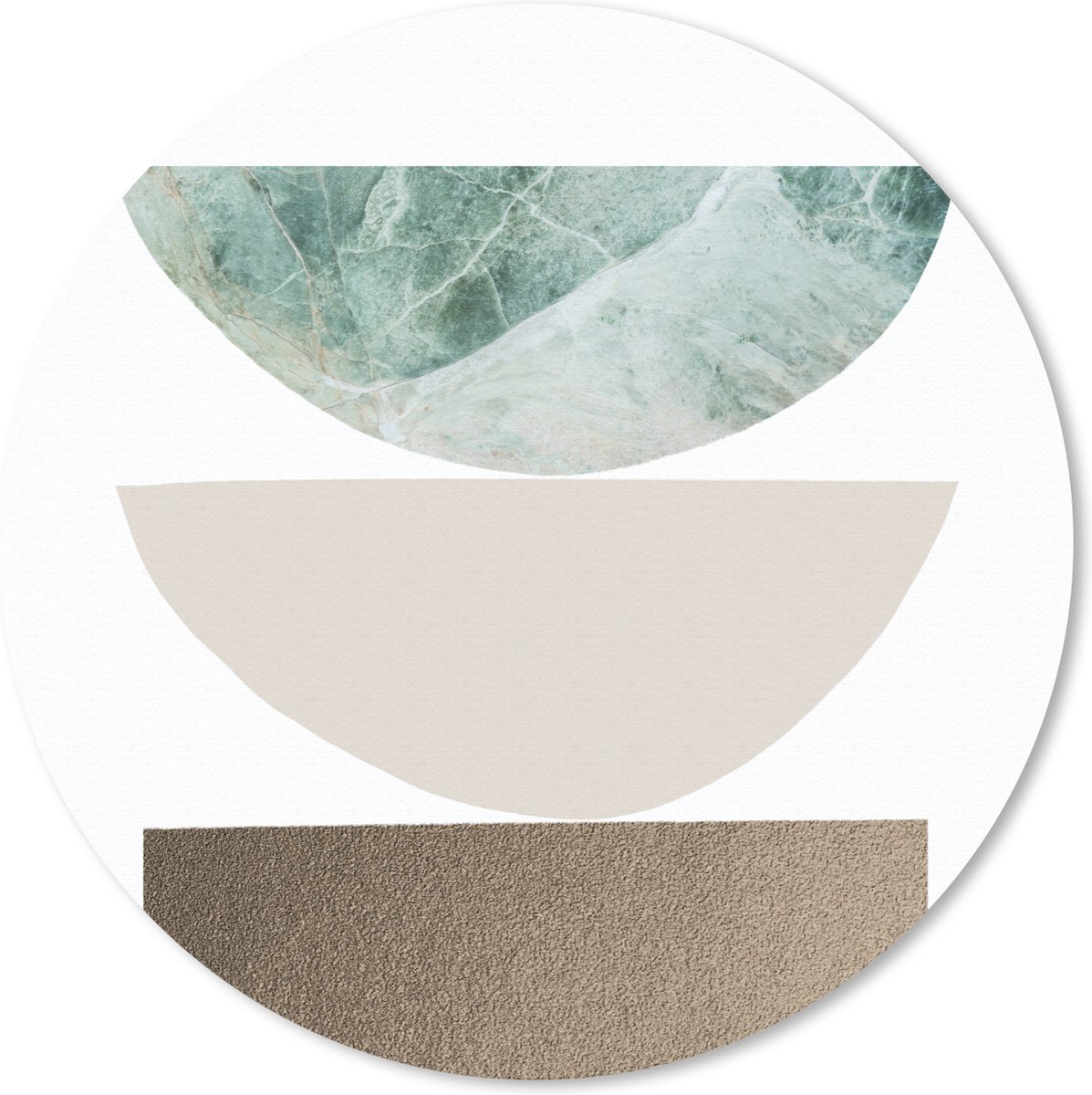 Muismat rond 30x30 cm - Mousepad Geometrische vormen - Minimalisme - Pastel - Ronde muismatten