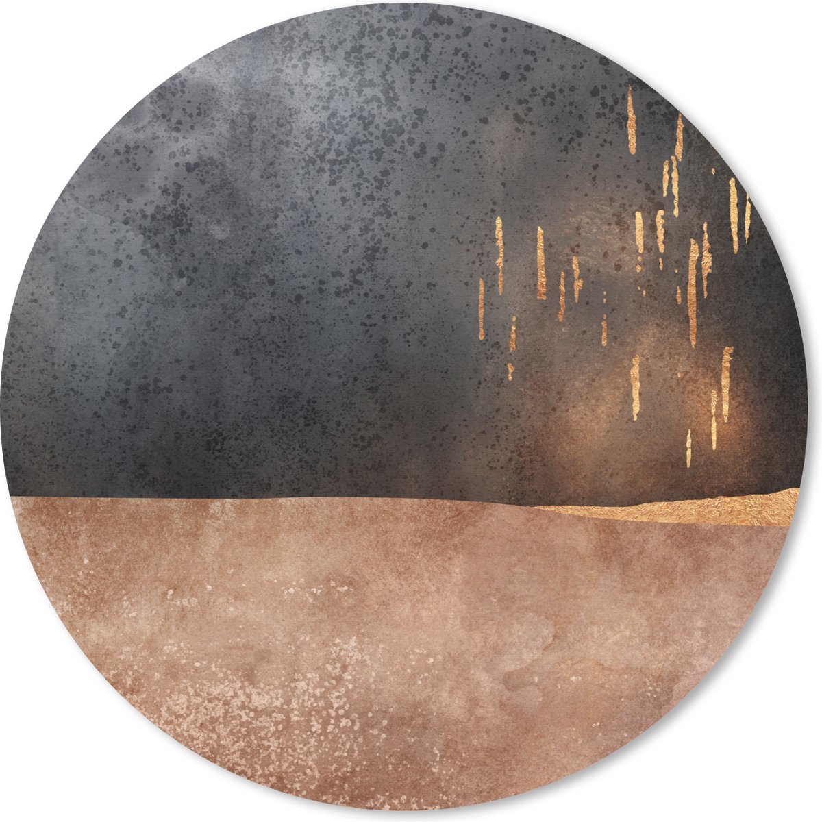 Muismat rond 20x20 cm - Mousepad Abstract - Goud - Design - Ronde muismatten