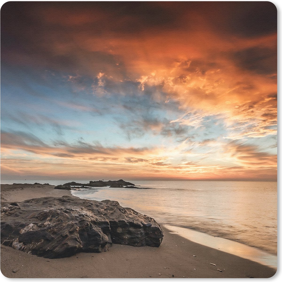 Muismat 30x30 cm - Mousepad Zee - Stenen - Lucht - Muismatten
