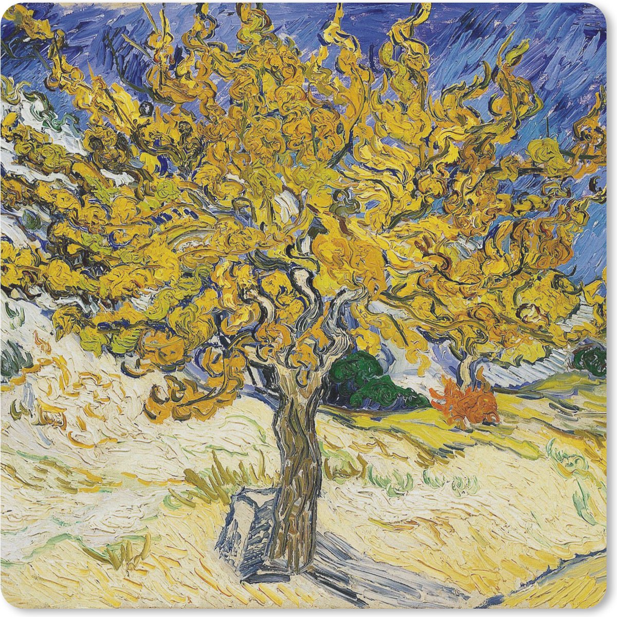 Muismat 30x30 cm - Mousepad Moerbeiboom - Vincent van Gogh - Muismatten