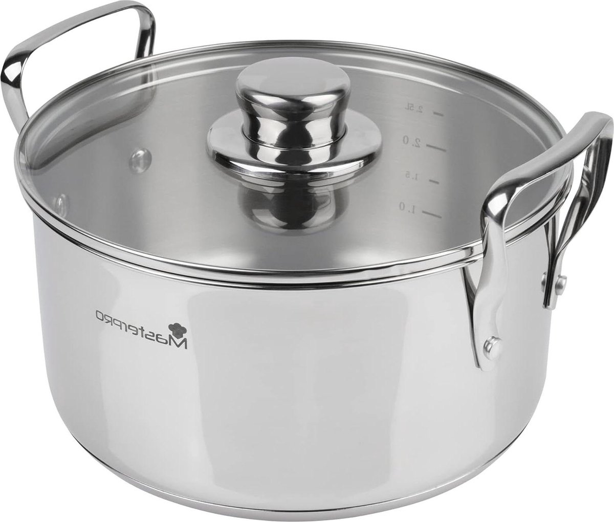 6 Piece Stainless Steel Cooking Pots Set with Glass Lid - Compatible with All Hobs