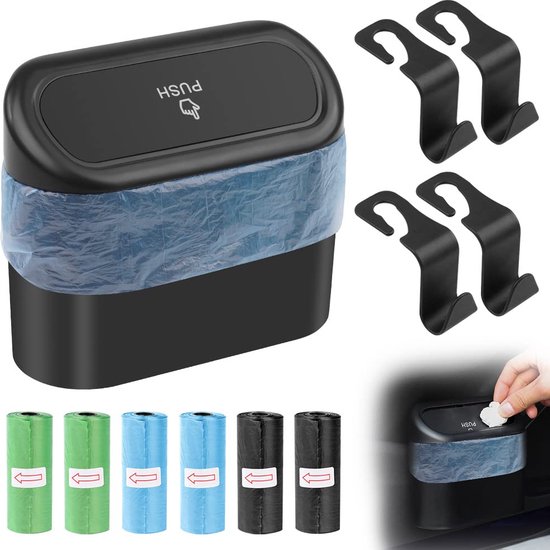 Porte-monnaie Voiture Lot De 2 - Organisateur Avec Couvercle, Poubelle Multifonction, Pour Porte-gobelet