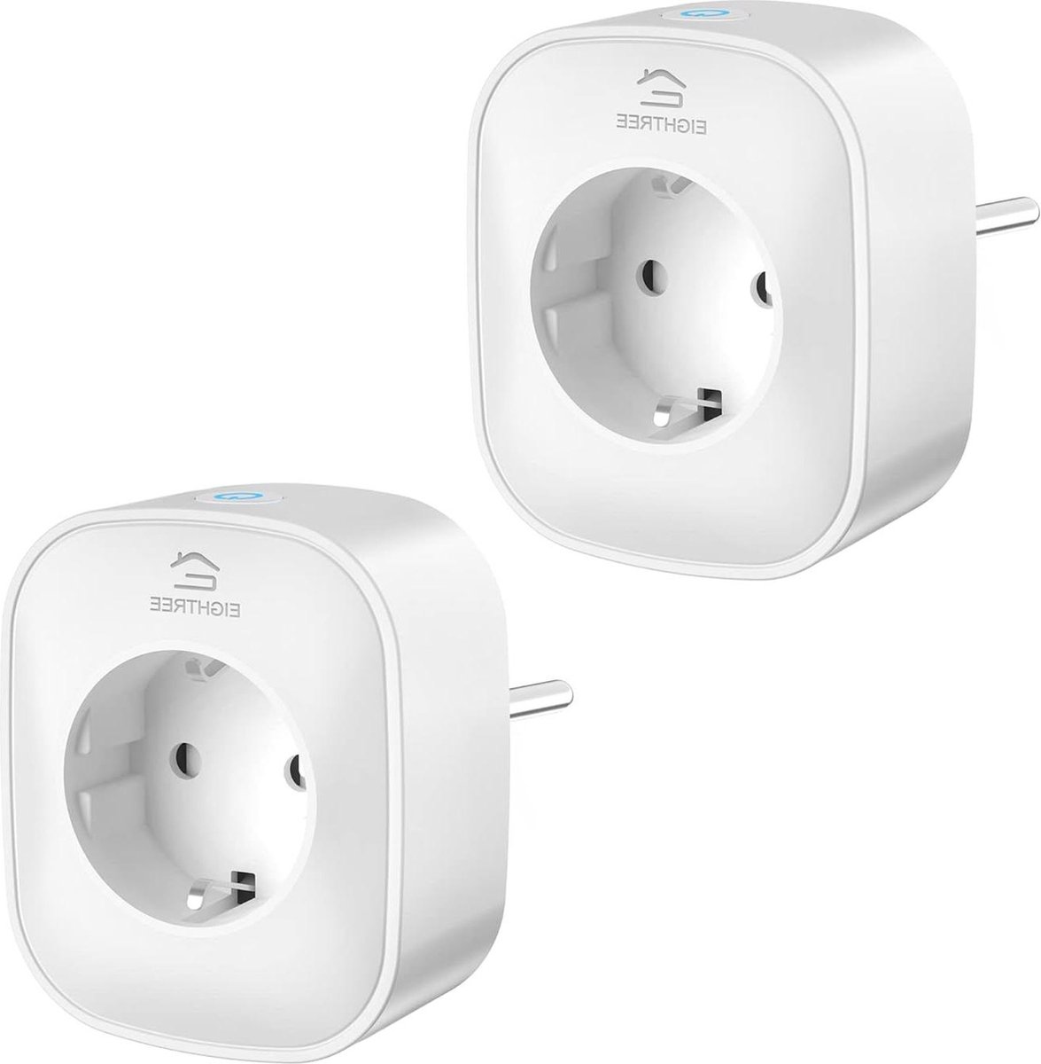 Prise Connectée WiFi EIGHTREE 16A 3680W - Compatible Alexa/Google Home - Pack De 2