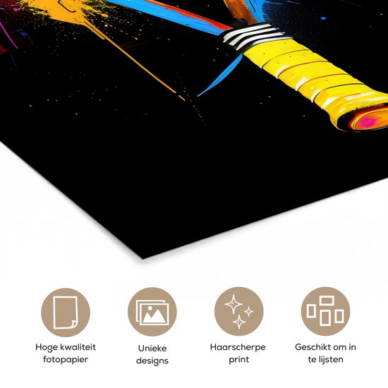 Poster 40x60 cm - Graffiti - Sport - Tennis - Fusée - Ballon - Posters - Décoration murale chambre ado - Décoration chambre ados - Accessoires chambre jeunesse ado