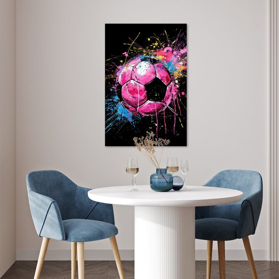 Poster 40x60 cm - Graffiti - Sport - Voetbal - Ballon - Rose - Posters - Décoration murale chambre ado - Décoration chambre ados - Accessoires chambre jeunesse ado