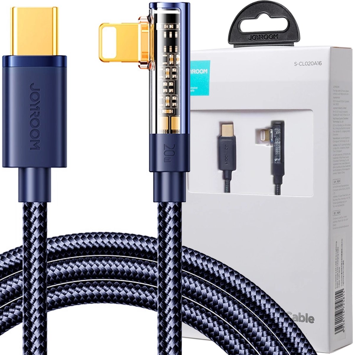 Joyroom - S-CL020A6 - Lightning-kabel haaks - USB-C snelladen en overbrengen 20W 1,2 m - blauw