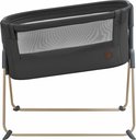 Co-sleeper Maxi-Cosi Tori gris foncé avec côtés en mesh et pieds beiges.