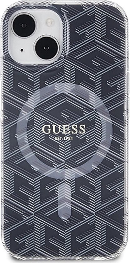 Guess - IML - Coque GCUbe MagSafe pour iPhone - 15 - Plus / 14 - Plus - noir