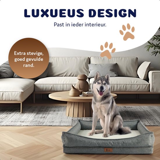 Lit orthopédique de Luxe pour chien Pet Perfect - Coussin orthopédique pour chien - Housse amovible - Lavable - Avec fermeture éclair - XL- Core Series