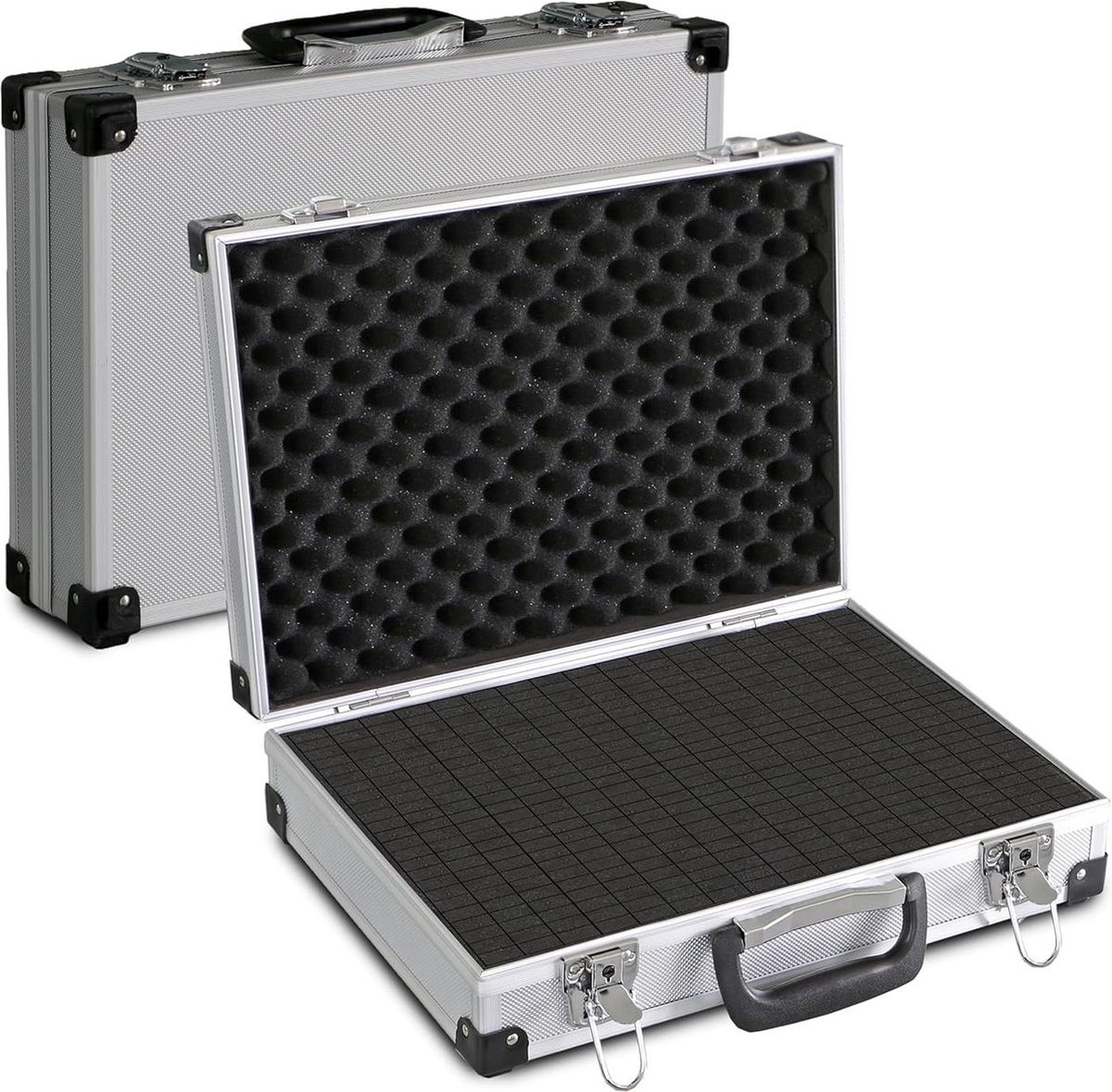 Universele koffer voor meetinstrumenten - robuuste draagkoffer - gereedschapsopslag - kubusschuimplaten - schuimrubberen bekleding - afsluitbaar - stofbescherming XL - 390 x 280 x 100 mm