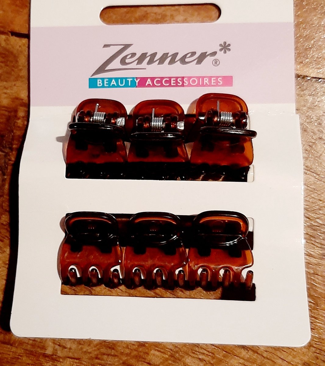 Zenner - 6x haarklem small bruin transparant - haarklemmen mini - haarklemmetjes - 1,5 cm