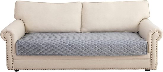 Bankhoes voor 1-, 2- of 3-zits zitmeubel, universeel, antislip, hoek, L-vormig, superzachte fluwelen stof, slipcover, voor thuis, voor woonkamer (beige, 90 x 120 cm, 1 x stoelhoes