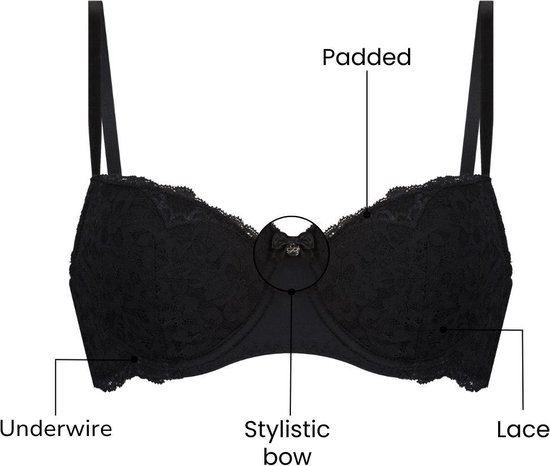 Hunkemöller Marine voorgevormde Dames bh zwart - Maat B70