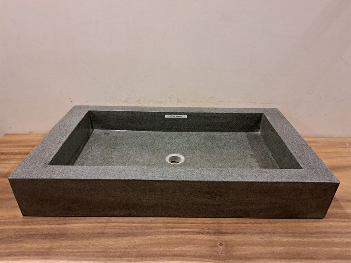 Wasbak natuursteen 80x45x13cm - FL22708