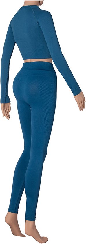 Xtreme - Ensemble de sport femme - Leggings/Crop Top - Blauw - L - Leggings de sport - Crop top de Sport