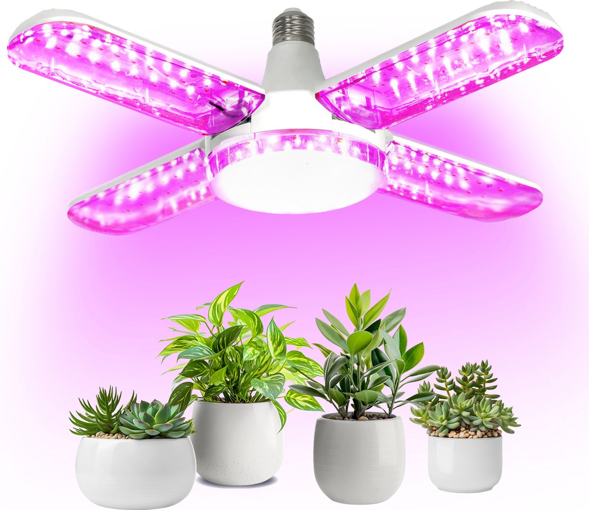 LED Groeilamp / Kweeklamp uitklapbaar | E27 fitting | 120D | 40 Watt| PLANTY
