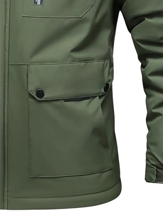 Bovista Veste d'hiver - Parka - Homme - Hiver - Veste - Adulte - Élégant - Avec capuche - Veste rembourrée - Vert armée - XL